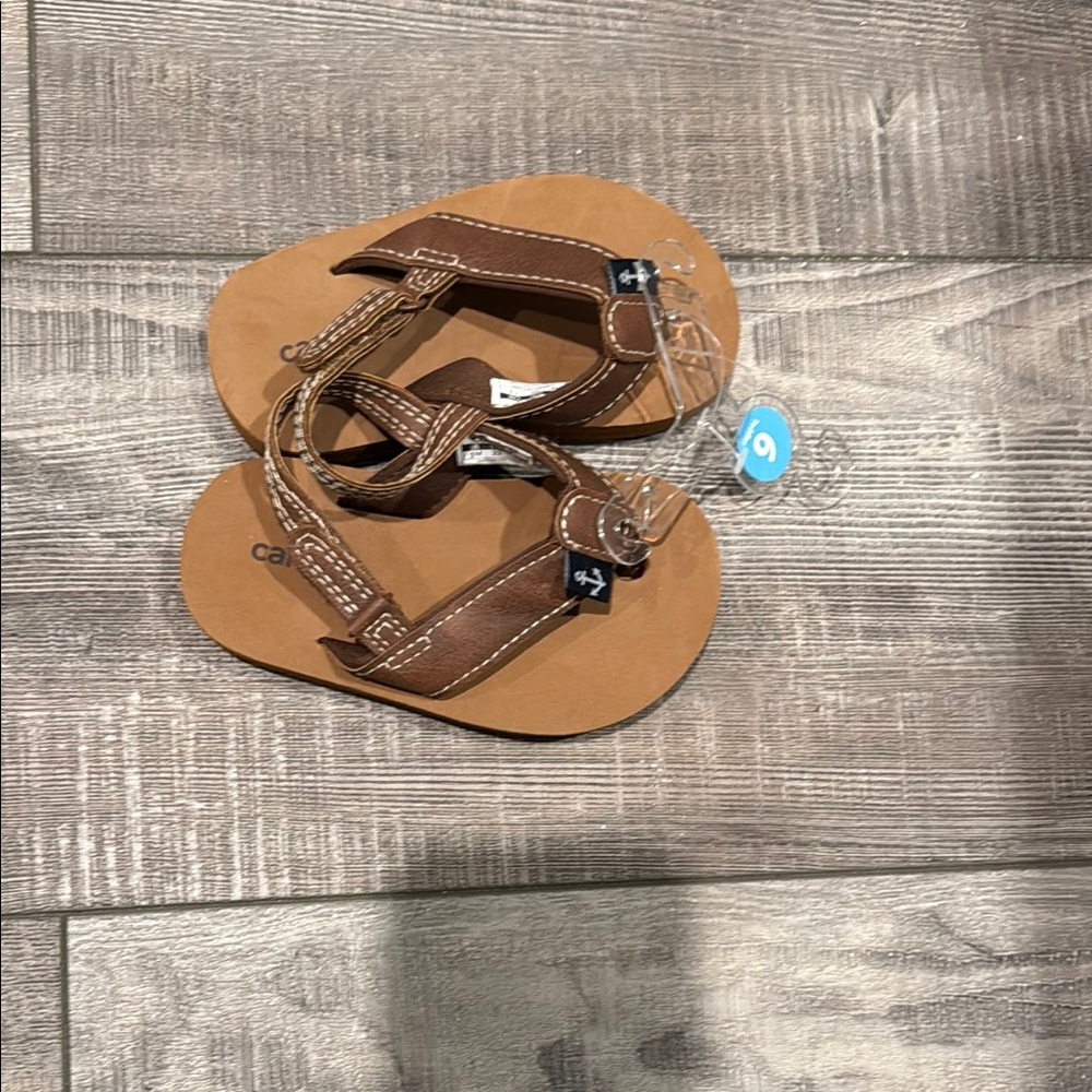 Carters Brown Baby Sandals with Adjustable Straps